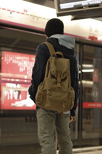 Vintage canvas pocket leather - pocket,
