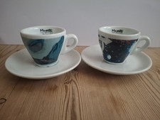 2x IPA Italy Espresso Porcelain Musetti Cups And Saucers
