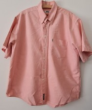 NWOT Lee Cooper Mens Short-Sleeve Cotton Shirt Size 17 Inch Neck in Pink