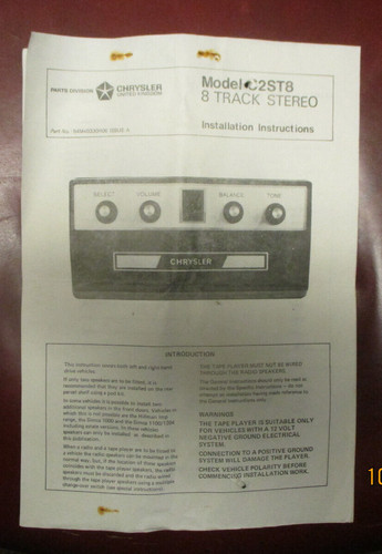 Chrysler 180 track stereo - chrysler,