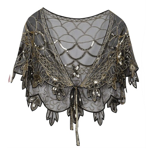 Womens 1920s sequin cape - 1920s,