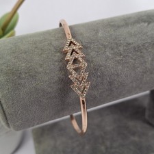 Stella and Dot Rose Gold Tone  Chevron Cuff Bracelet Crystal Rhinestone Pave