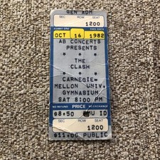 The Clash ticket Carnegie