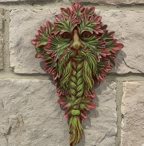 Braided beard green man - green, wall