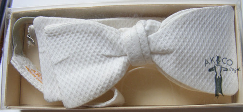 Vintage akco bow tie white - akco,