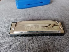 Vintage Swan Harmonica ref 1020 in blue plastic case