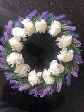 Artificial Lavender Wreath Flower Front Door Wall Home DIY Wedding Decor Garland