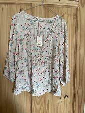White Stuff Bird Pattern Women’s Top Size 12