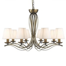8 Lights Antique Brass Finish