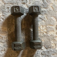 Vtg Ivanko 5lb Hex Cast Iron