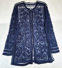 YEN Evening Jacket OS Saphire Blue Frog Fastenings Appliqué BNWOT