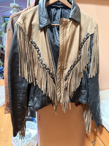Men leather jacket with - men's,