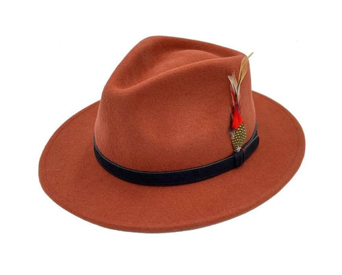 Fedora hat unisex 100 wool - hat,