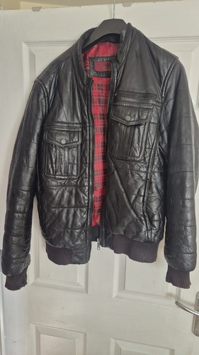 Leather jacket mens large - leather,