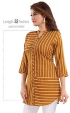 Women Ethnic Kurti Tunic Gold