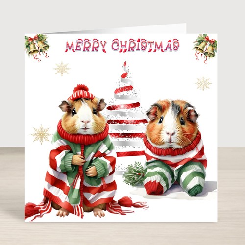 Cute guinea pigs christmas - cute,