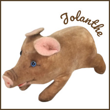 Steiff Pig Jolanthe Pinky/Brown Velvet - 10cms/4” long - Made in Germany