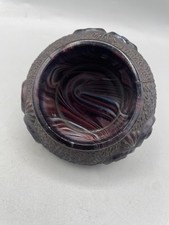 Antique Victorian Purple & White Slag Glass Table Salt ~ Possibly Sowerby