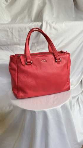 Tula coral pink leather grab - coral,