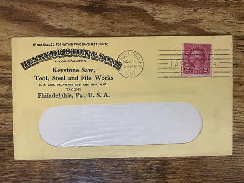 1927 henry disston sons - &,