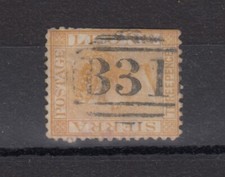 St Lucia QV 3d Orange Sideways Watermark Used BP5559