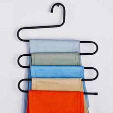Clothes Pants Trouser Hanger Multi Layer Storage Closet Space Saver Organizer UK