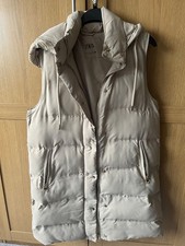 Zara beige gilet size small. Long length with hood.