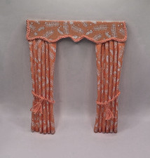 Dolls house curtains. Orange &