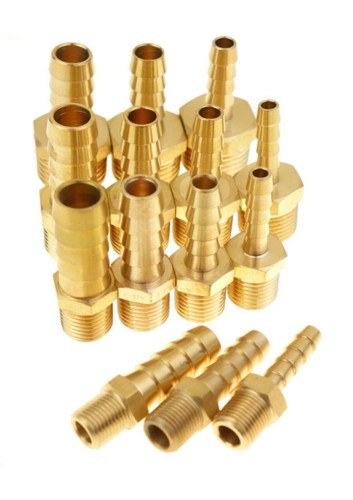 Brass pipe fitting barbed - brass,