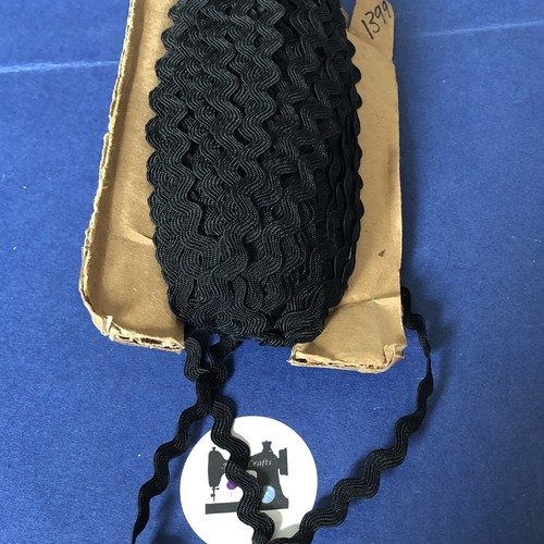8mm black ric rac - black,