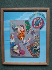 Up, Up And Away - Framed Raised Art Painting OOAK - Signed Dan Holdsworth