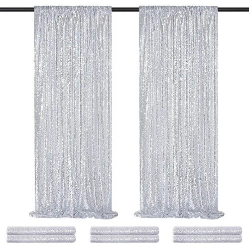 Silver sequin backdrop - silver,