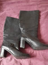 Markon Darrin - Black Winter Leather Mid Calf Boots size 5