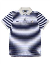 NIKE Mens Inter Milan Polo Shirt Medium Blue Striped Cotton DR01