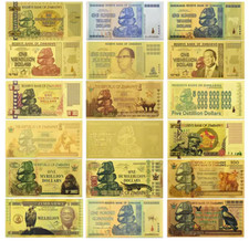 Zimbabwe dollars gold foil - zimbabwe,