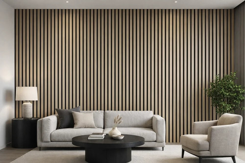 Pvc oak slat wall - oak, 8
