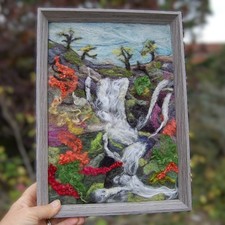 Needle Felted Wool  waterfall