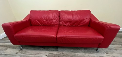 Red leather scandinavian - leather, "scandinavian