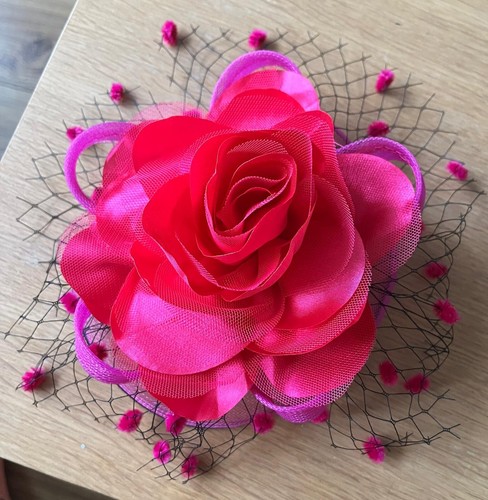 Pink hair fascinator with - hair,