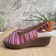 Womens Hotter Cushioned Wedge Striped Sandal size 5.5 New Without Tags
