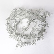 Silver Glitter Eucalyptus Leaves Garland 1.8m