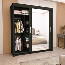 Milan Mirror Sliding Wardrobes for Bedroom Furniture Storage Closet 6 Sizes