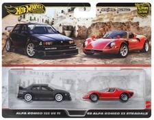 Hot Wheels Premium Alfa Romeo 155 V6 TI & 69 Alfa Romeo 33 Stradale 2 Pack NEW