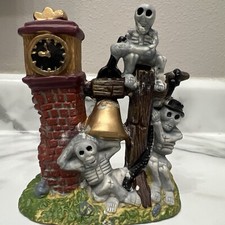 Vintage Halloween Haunted Skeletons Decoration Ceramic Bell Clock