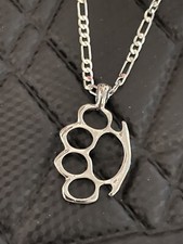 Knuckle Duster Pendant On 24” Chain Smart Fashionable The Firm Away days