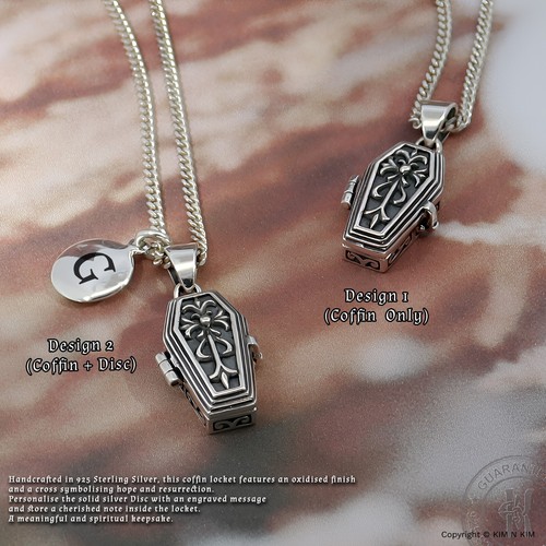 925 silver coffin locket - 925,