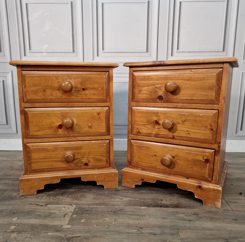 Vintage pine bedside cabinets - vintage,
