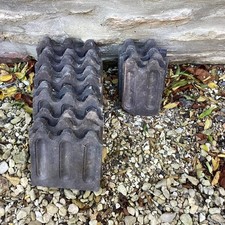 Reclaimed Victorian Staffordshire Dark Blue 7” Garden Edging tiles