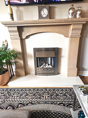 Stone fireplace surround - stone,