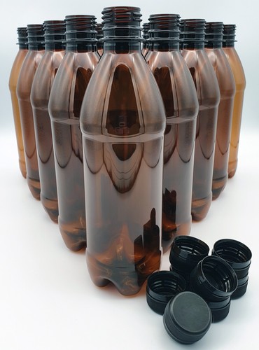 Amber 500ml plastic - 500ml, rpet